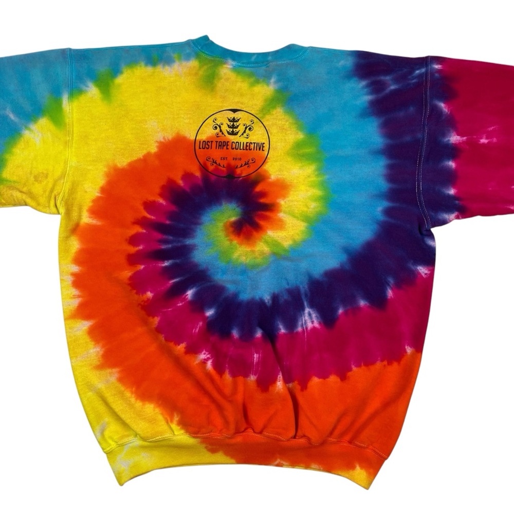 Y2K Man Overboard Band Defend Pop Punk Tie Dye Crew Neck Sweatshirt Hanes - Picture 7 of 16